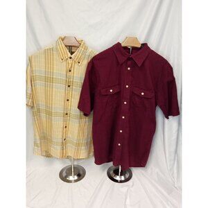 Covington Field and Stream Yellow Red Button Down Collared Shirts Size M
